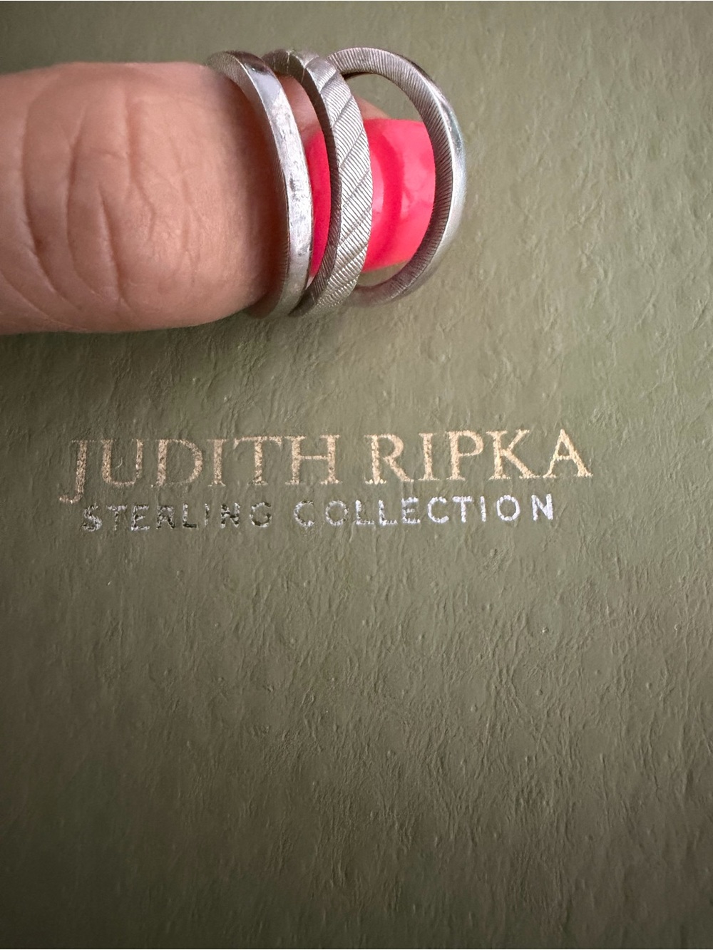Judith Ripka Sterling Silver Stackable Ring Set